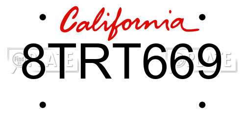 8TRT669 California License Plate