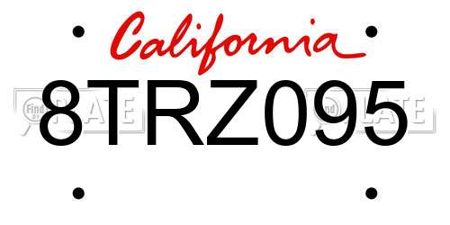 8TRZ095 California License Plate