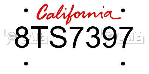 8TS7397 California License Plate