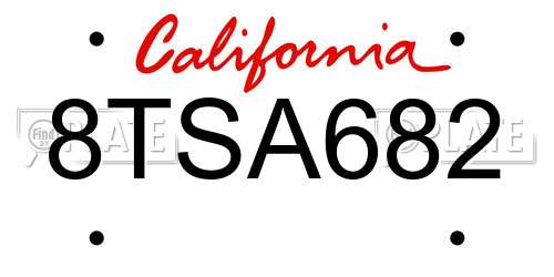 8TSA682 California License Plate