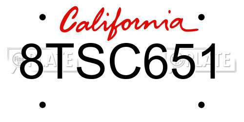 8TSC651 California License Plate