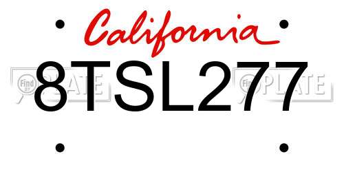 8TSL277 California License Plate
