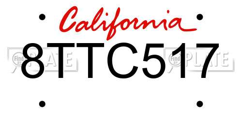 8TTC517 California License Plate