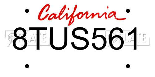 8TUS561 California License Plate