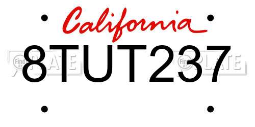 8TUT237 California License Plate