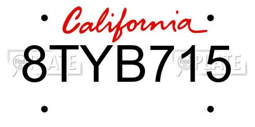 8TYB715 California License Plate