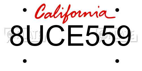 8UCE559 California License Plate