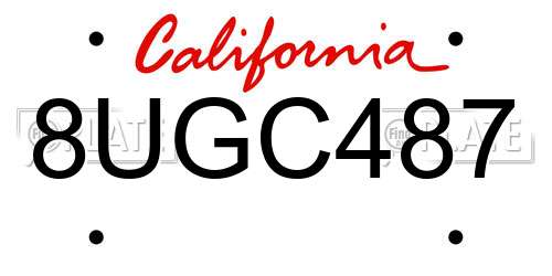 8UGC487 California License Plate
