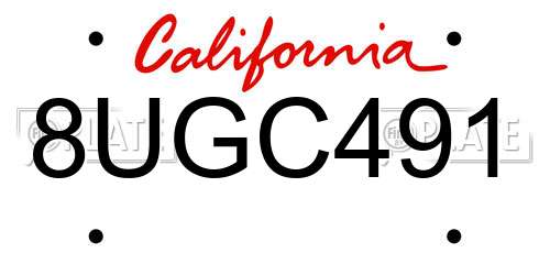 8UGC491 California License Plate