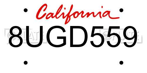 8UGD559 California License Plate