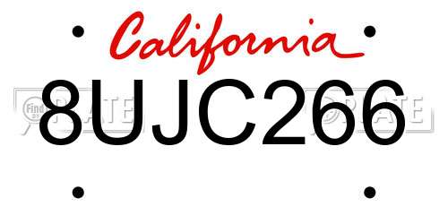 8UJC266 California License Plate