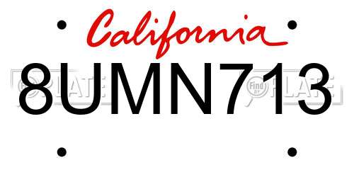 8UMN713 California License Plate
