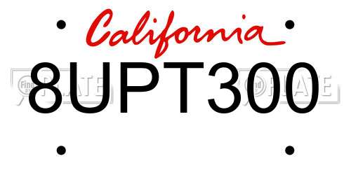8UPT300 California License Plate