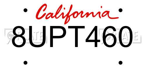 8UPT460 California License Plate
