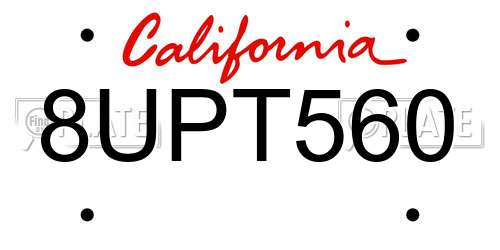 8UPT560 California License Plate