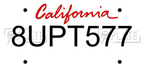 8UPT577 California License Plate