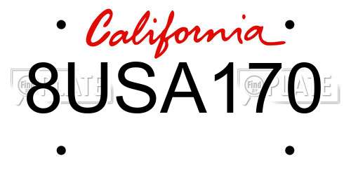 8USA170 California License Plate
