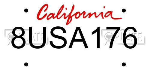 8USA176 California License Plate
