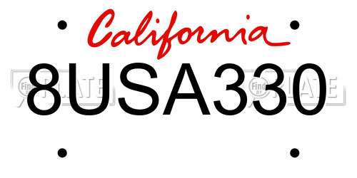 8USA330 California License Plate