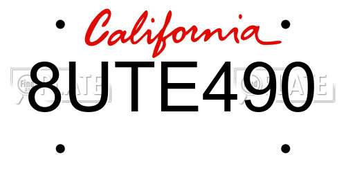 8UTE490 California License Plate