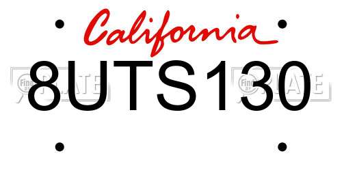 8UTS130 California License Plate
