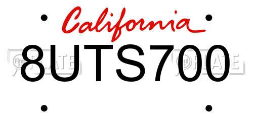 8UTS700 California License Plate