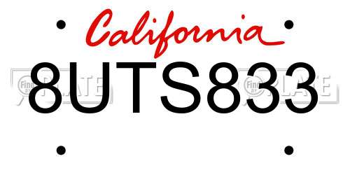8UTS833 California License Plate