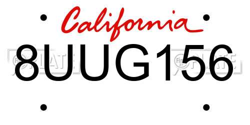 8UUG156 California License Plate