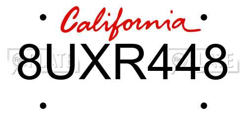 8UXR448 California License Plate