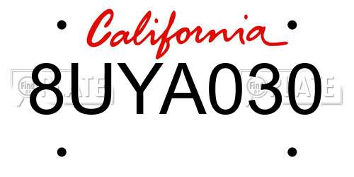 8UYA030 California License Plate