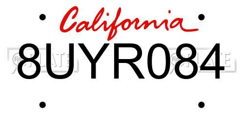 8UYR084 California License Plate