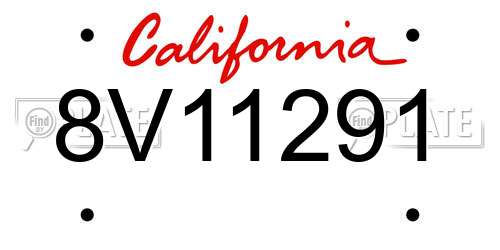 8V11291 California License Plate