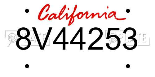 8V44253 California License Plate