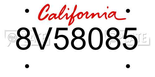 8V58085 California License Plate