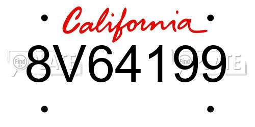 8V64199 California License Plate