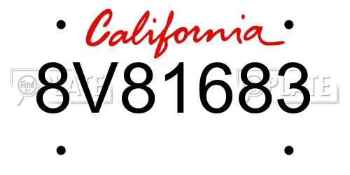 8V81683 California License Plate