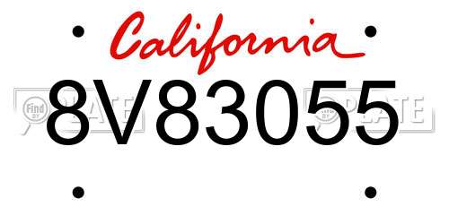 8V83055 California License Plate