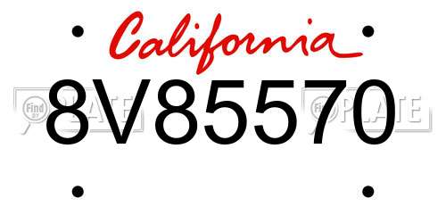8V85570 California License Plate