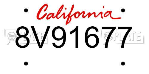 8V91677 California License Plate