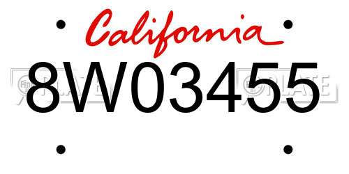 8W03455 California License Plate