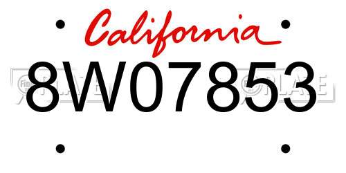 8W07853 California License Plate