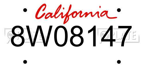 8W08147 California License Plate