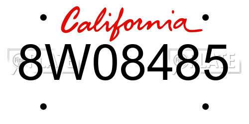 8W08485 California License Plate