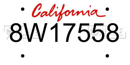 8W17558 California License Plate