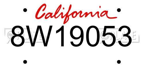 8W19053 California License Plate