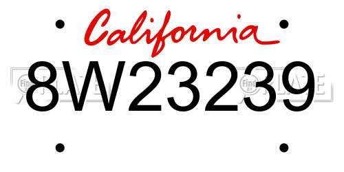 8W23239 California License Plate