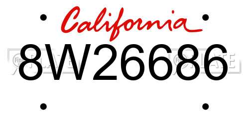 8W26686 California License Plate
