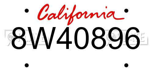8W40896 California License Plate