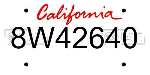 8W42640 California License Plate