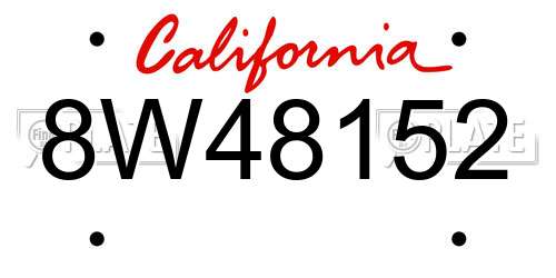 8W48152 California License Plate